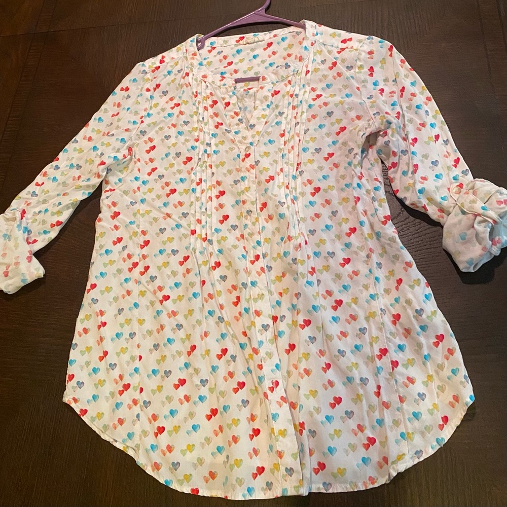 Rainbow heart top.